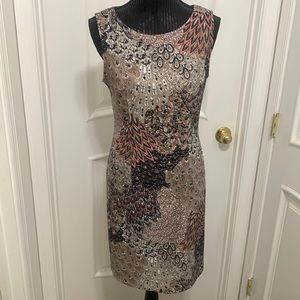 Beautiful Black and Salmon Orange sleeveless knee length dress!